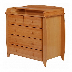 Комод с 5 ящиками и пеленальным столом Лель БИ 31, орех светлый (Лель, LIEL_АБ 31_орех светлый)